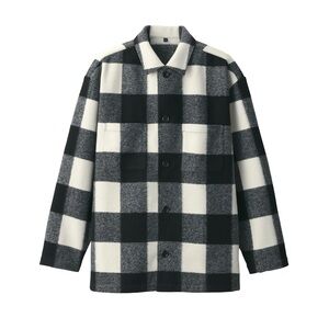 NWT MUJI Men's Brushed Stretch Checkered Shirt Jacket